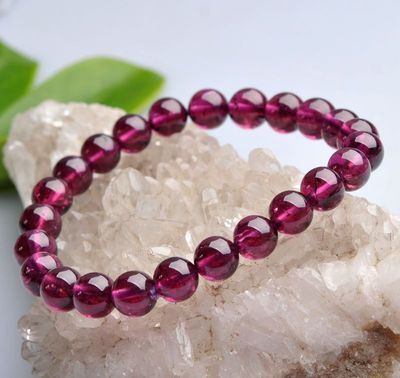 璀璨天成，能量之選——精品AAA級天然巴西紫牙烏石榴石圓珠手鏈